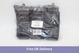 Six Tommy Hilfiger 3-Pack Women's Socks, Black, Size 6-8