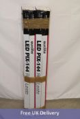 Two Eurolite LED PIX-144 RGB Bar, Black/Multi, Non-UK Plug. Box damaged