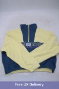 Quiksilver Half Zip Pullover Sweatshirt, Yellow/Dark Blue, Size S
