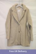 Daily Ritual Teddy Bear Coat, Sand, Size XL