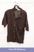 Nanushka Ayaan Knitted Camp Shirt, Coffee Bean, Size XS