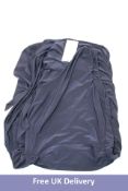 Club L London Charlie One Shoulder Mini Dress with Statement Drape, Navy, Size 6
