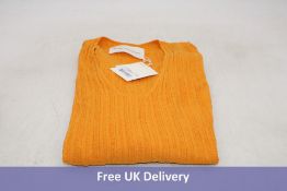 Malene Birger Irisandra Ribbed-Knit Sweater, Orange, Size S