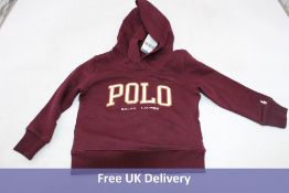 Ralph Lauren Kid's Hoodie, Burgundy, Size 2