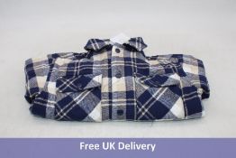 John Lewis Children's Check Shacket, Navy/White/Beige, Age 5 Years