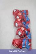 Eight Marvel Beanie Babies to include 5x Spiderman, 3x Black Panther