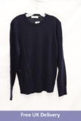 MR P. Merino Wool Sweater, Navy, Size XL