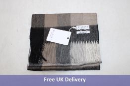 Kiltain 5 Square Check Scarf, Black/Grey, One Size