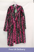 Scamp & Leopard Dude Dressing Gown, Khaki/Pink Stripe, Size XL/3XL