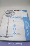 Senelux 16 Inch Metal Pedestal Floor Fan, Box Opened/Damaged, Not checked