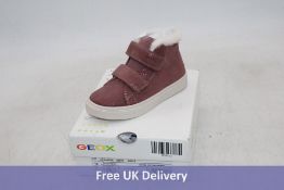 Two pairs Geox Kids B Nashik Shi Suede Trainers to include Rose/Smoke, 1x UK 7.5, 1x UK 9