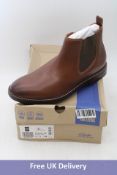 Clarks Paulson Up Leather Chelsea Boots, Mahogany, UK 9. Box damaged