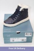 Geox Girl's J Theleven B Leather/Suede Lace Up Ankle Boots, Dark Navy, UK 2.5