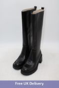 Zara Heeled Track Soles Boots, Black, UK 7, No Box