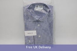 Eton Slim Fit Check Shirt, Blue/White, Size 16