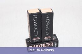Three Huda Beauty #Fauxfilter Luminous Matte Liquid Concealer, Shade 2.7 Coconut Flakes