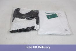 Two Aston Martin Aramco F1 2024 Men's Logo T-Shirt, Sizes M, 1x Black, 1x White