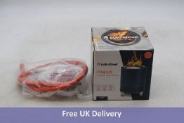 Mesa Tabletop Fire Pit, Stainless Steel, Blue, Includes Hose and Regulator