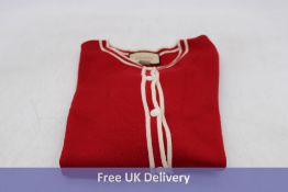 Gucci Cardigan Wool Knit Jacket Gg Jacquard, Red, Size XXXL. Used Good Condition
