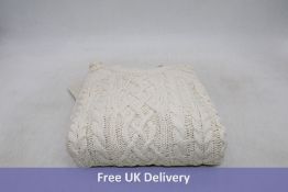 Abercrombie & Fitch Oversized Cable Crew Sweater, Beige, Size M