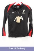 Nike Kids' Liverpool Strike Dri-FIT Drill Football Top, Black, Size M (137-147 Cm)