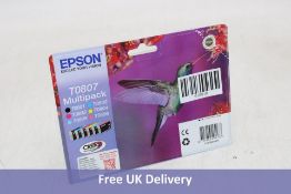 Epson T0807 Original Ink Cartridge Multipack C13T08074011, Bk, C, M, Y, LC, LM