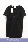 Gucci Black Dress with Gold Logo Buttons, Size EU 40