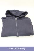 Velour Garments Vintage Zip Up Hoodie, Navy, Size XS
