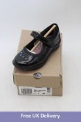 Two pairs Clarks Kids Sea Jewel Leather Shoes to include 1x Black Patent, UK 9, 1x Black, UK 11.5, B