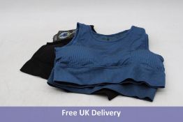 Three Sodacoda Sport Bra, 1 X Black, 2 X Dark Blue, EU M