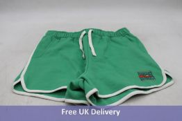 Quiksilver Scallop Elastic Waist Shorts, Green/White, Size S