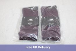Five pairs New Balance Performance Mid Calf Socks, Purple, UK 9-11