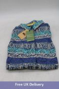 Quiksilver Pansy Short Sleeve Romper, Purple/Blue/White, Size S