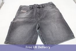 Diesel D Strukt Shorts, Washed Black, Size 32. Used
