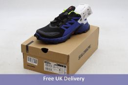 Salomon Supercross 4 GTX Trainers, Black/Surf The Web/Safety Yellow, UK 7.5