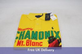 Polo Ralph Lauren Classic Fit Mesh Graphic Polo Shirt, Yellow Mt.Blanc, Size S