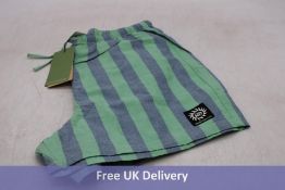 Quicksilver AOP Volley Stripe Short, Green/Blue, Size S