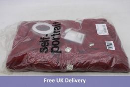 Self-Portrait Lace Buttoned Mini Dress, Burgundy, Size 16