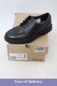 Clarks Kids Loxham Pace Leather Shoes, Black, UK 5.5
