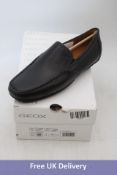 Geox U Moner V Smooth Leather Moccasins, Black, UK 10.5. Box damaged