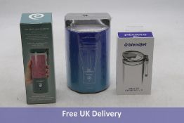 Two Blendjet Portable Blenders to include 1x Slate, 1x Glacier, includes 2x XL Jars, 2x Orbiter Drin