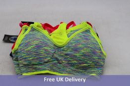Six Sodacoda Sports Bra with Racer Back and Pads, 2 X Blue, 2 X Yellow, 2 X Orange, EU M