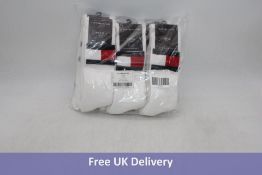 Six Tommy Hilfiger 2-Pack Socks, White, Size 9-11