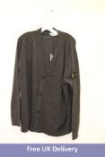 Stone Island Wool Cardigan, Dark Grey, Size XXXL