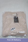 Wool and Co Italy Crewneck Merino Wool Jumper, Beige, Size L