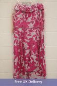 Irresistible Floral Print Dipped Hem Dress, Pink/Fuchsia, Size 18