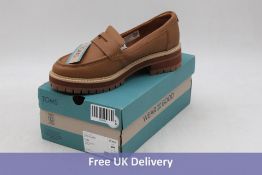 Toms Leather Cara Loafer Wide Fit, Tan, UK 7