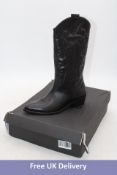 Mimmu Cowboy Boots, Black, Size 41. Box damaged
