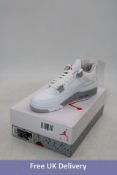 Nike Air Jordan 4 Retro Trainers, White/Grey, UK 8.5. Box damaged