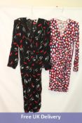 Diane Von Furstenberg Toronto Dress, Leopard Spots Wine Pink, Size 4